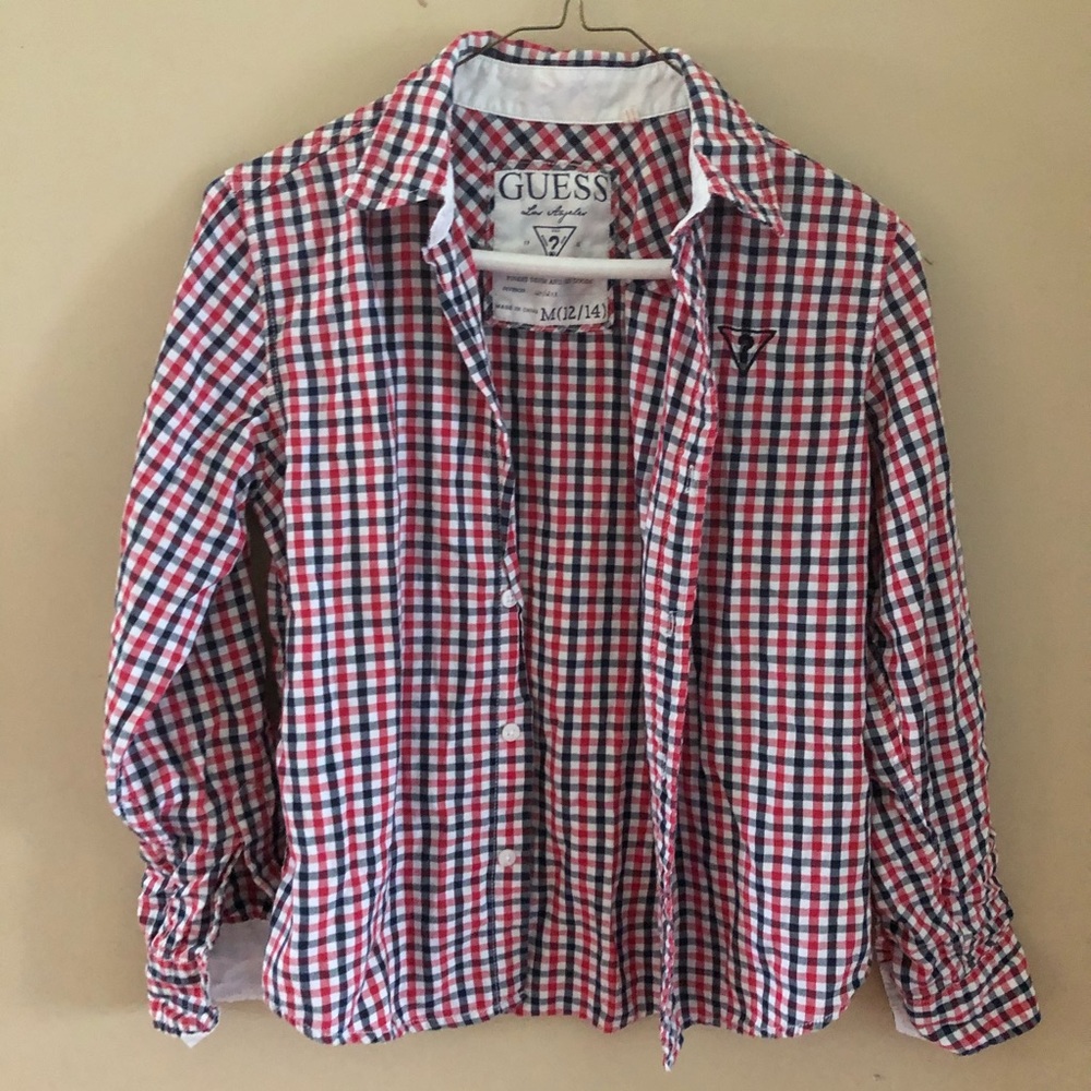 Children’s Guess long sleeve plaid shirt